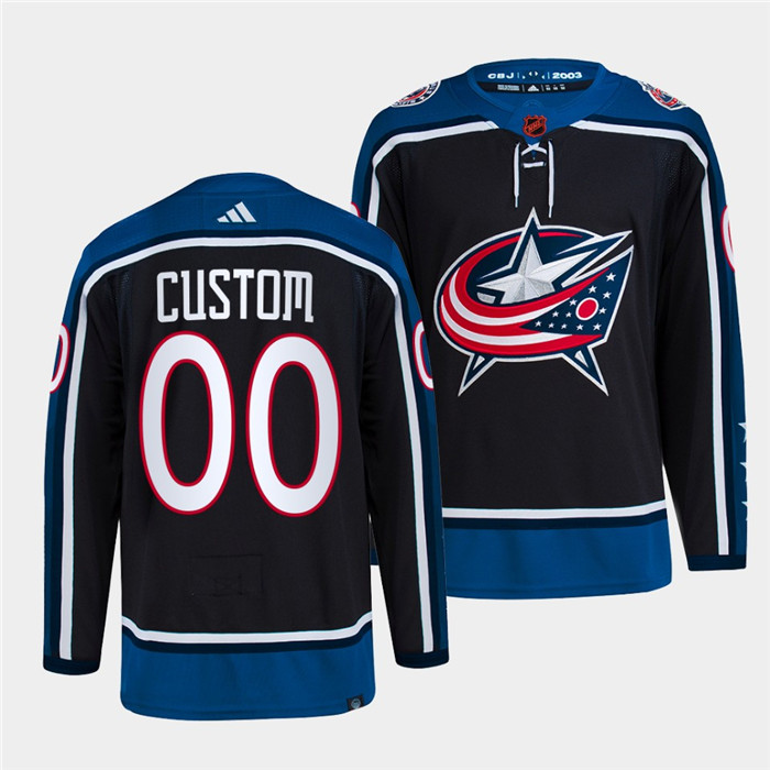 Personalized Men’s Columbus Blue Jackets Navy 2022 Reverse Retro Stitched Jersey