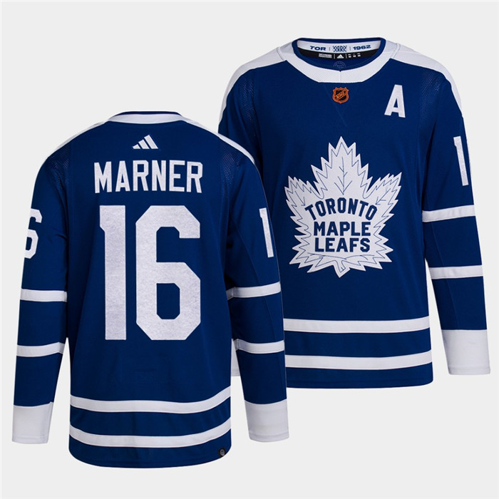 Personalized Men’s Toronto Maple Leafs Black #16 Mitch Marner Blue 2022 Reverse Retro Stitched Jersey