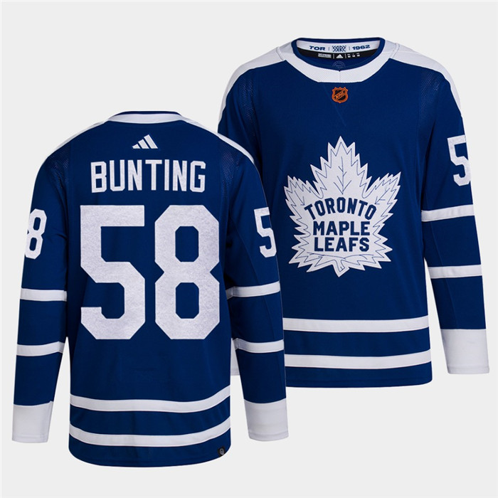 Personalized Men’s Toronto Maple Leafs Black #58 Michael Bunting Blue 2022 Reverse Retro Stitched Jersey