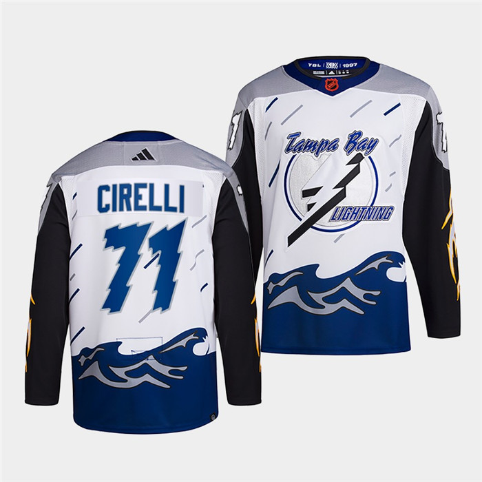 Personalized Men’s Tampa Bay Lightning #71 Anthony Cirelli White 2022 Reverse Retro Stitched Jersey