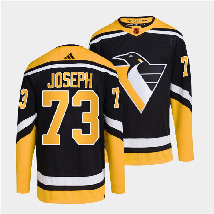 Personalized Men’s Pittsburgh Penguins #73 Pierre-Olivier Joseph Black 2022 Reverse Retro Stitched Jersey