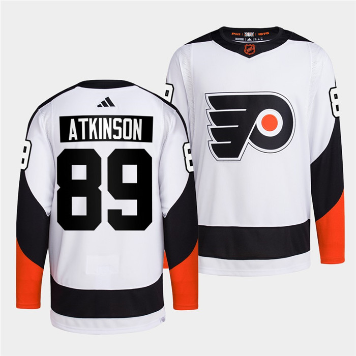Personalized Men’s Philadelphia Flyers #89 Cam Atkinson White 2022 Reverse Retro Stitched Jersey