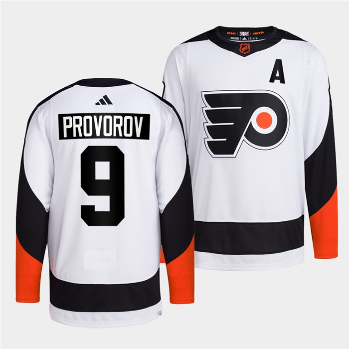 Personalized Men’s Philadelphia Flyers #9 Ivan Provorov White 2022 Reverse Retro Stitched Jersey