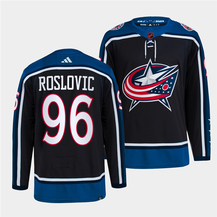 Personalized Men’s Columbus Blue Jackets #96 Jack Roslovic Navy 2022 Reverse Retro Stitched Jersey