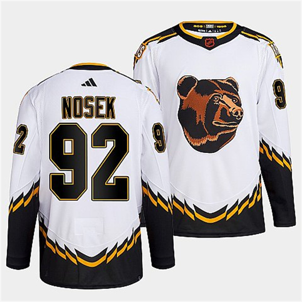 Personalized Men’s Boston Bruins #92 Tomas Nosek White 2022 Reverse Retro Stitched Jersey