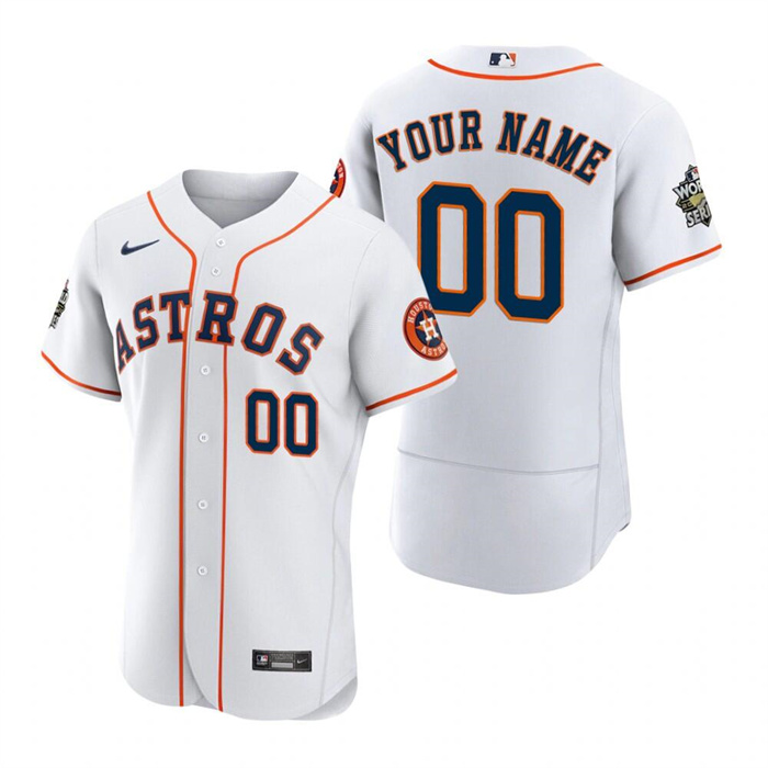 Personalized Men’s Houston Astros Active Player White 2022 World Series Flex Base Stitched Baseball Jersey