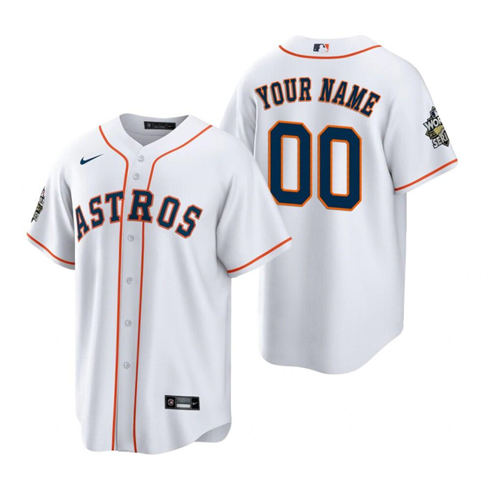 Personalized Men’s Houston Astros Active Player White 2022 World Series Home Stitched Baseball Jersey