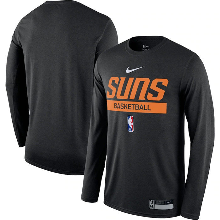 Personalized Men’s Phoenix Suns Black 2022 23 Legend On-Court Practice Performance Long Sleeve T-Shirt