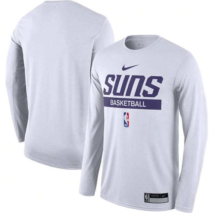 Personalized Men’s Phoenix Suns White 2022 23 Legend On-Court Practice Performance Long Sleeve T-Shirt
