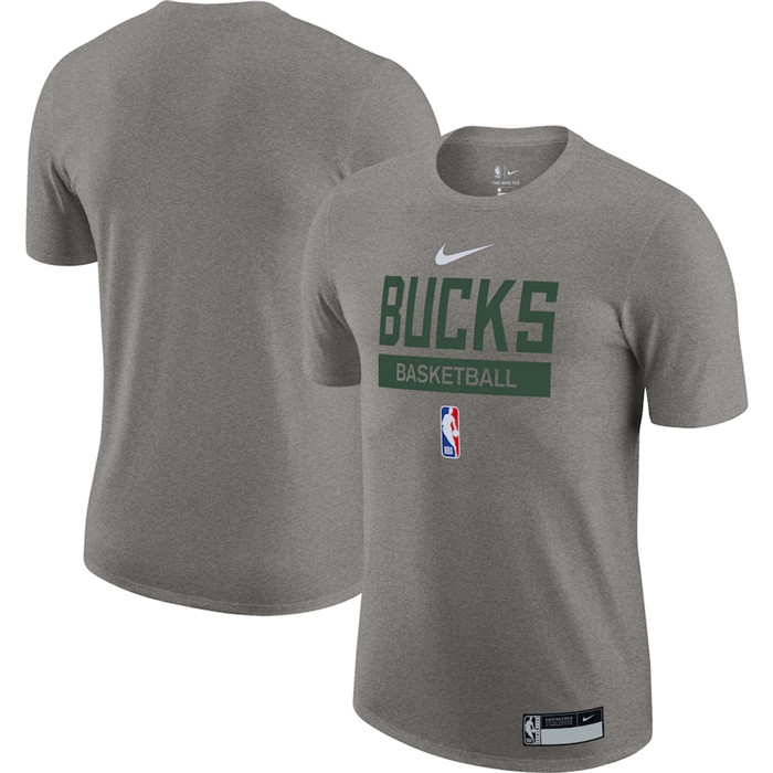 Personalized Men’s Milwaukee Bucks Grey 2022 23 Legend On-Court Practice Performance T-Shirt