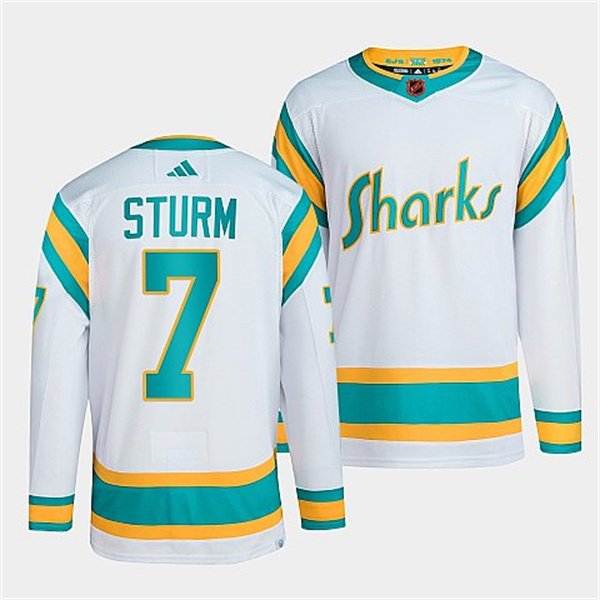 Personalized Men’s San Jose Sharks #7 Nico Sturm White 2022 Reverse Retro Stitched Jersey