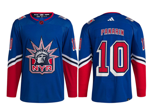 Personalized Men’s New York Rangers #10 Artemi Panarin Blue 2022 Reverse Retro Stitched Jersey