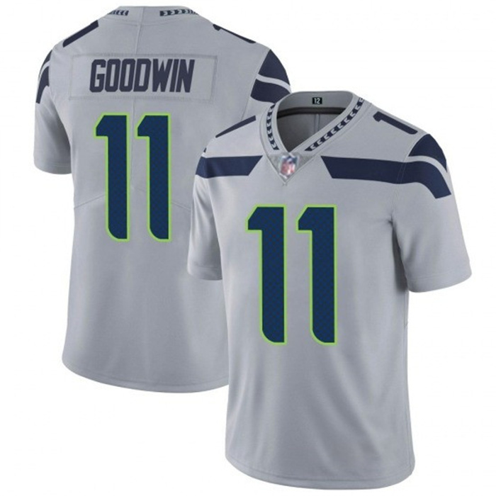Personalized Men’s Seattle Seahawks #11 Marquise Goodwin Grey Untouchable Limited Stitched Jersey