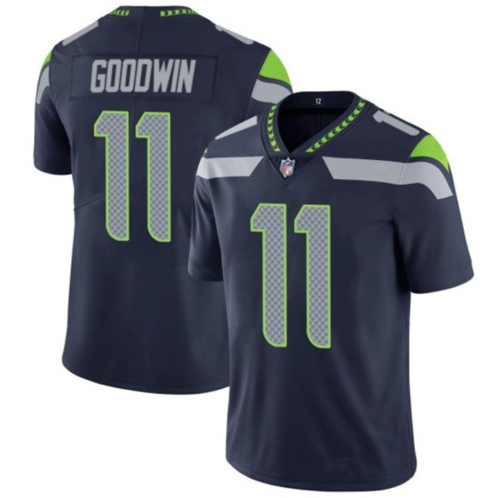 Personalized Men’s Seattle Seahawks #11 Marquise Goodwin Navy Untouchable Limited Stitched Jersey