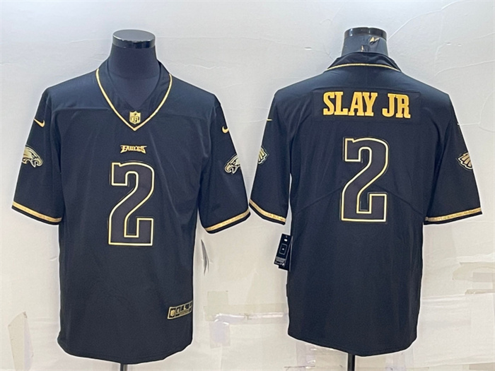 Personalized Men’s Philadelphia Eagles #2 Darius Slay JR Black Gold Untouchable Limited Stitched Jersey