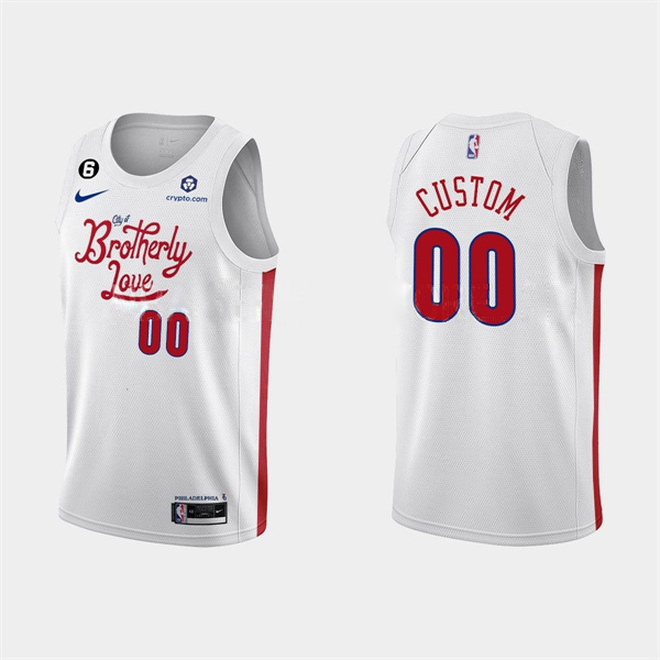 Personalized Men’s Philadelphia 76ers Active Player 2022-23 White City Edition Stitched Basketball Jersey