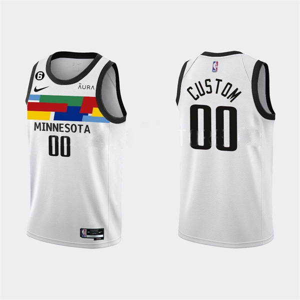 Personalized Men’s Minnesota Timberwolves Active Player 2022-23 White City Edition Stitched Basketball Jersey