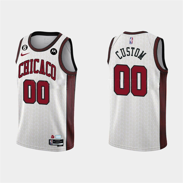 Personalized Men’s Chicago Bulls Active Player 2022-23 White City Edition Stitched Basketball Jersey