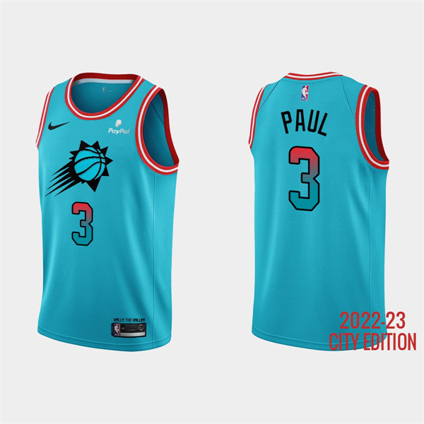 Personalized Men’s Phoenix Suns #3 Chris Paul 2022-23 Blue City Edition Stitched Basketball Jersey