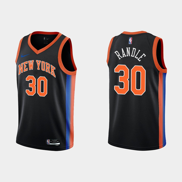 Personalized Men’s New Yok Knicks #30 Julius Randle 2022-23 Black City Edition Stitched Basketball Jersey