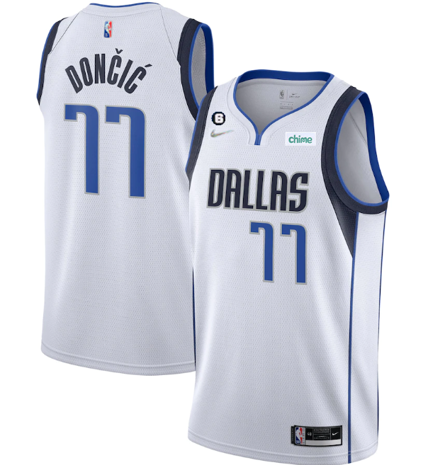 Personalized Men’s Dallas Mavericks #77 Luka Doncic White No.6 Patch Stitched Jersey