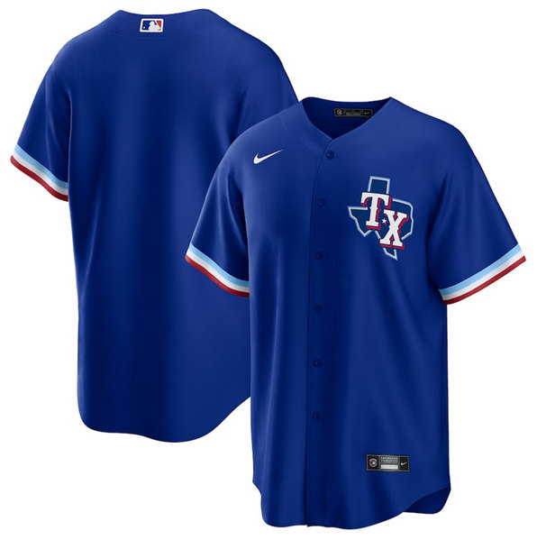 Personalized Men’s Texas Rangers Blank Royal Stitched Baseball Jersey