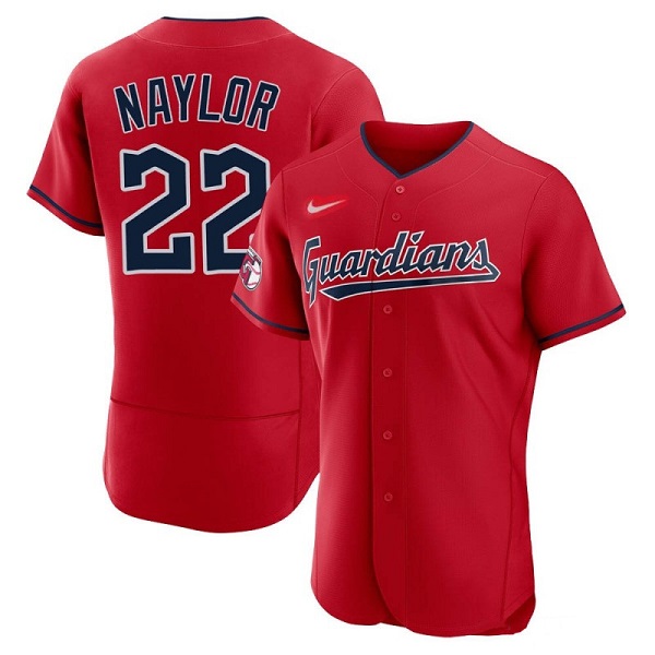 Personalized Men’s Cleveland Guardians #22 Josh Naylor White Flex Base Stitched Jersey