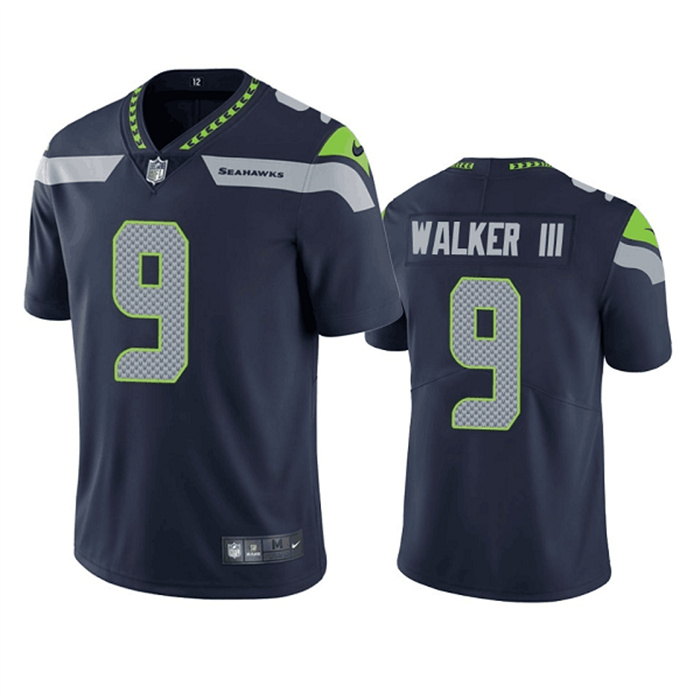 Personalized Men’s Seattle Seahawks #9 Kenneth Walker III Navy Untouchable Limited Stitched Jersey
