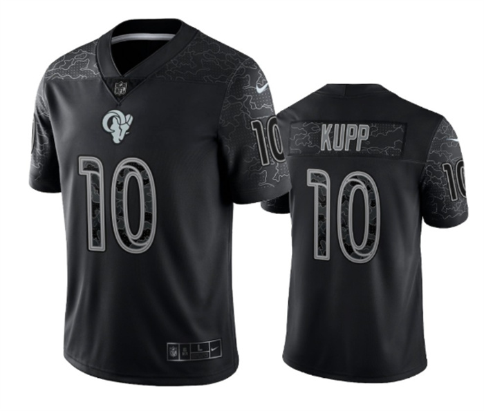 Personalized Men’s Los Angeles Rams #10 Cooper Kupp Black Reflective Limited Stitched Football Jersey