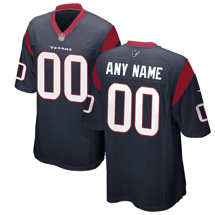 Personalized Men’s Houston Texans Active Player Navy Stitched Game Jersey