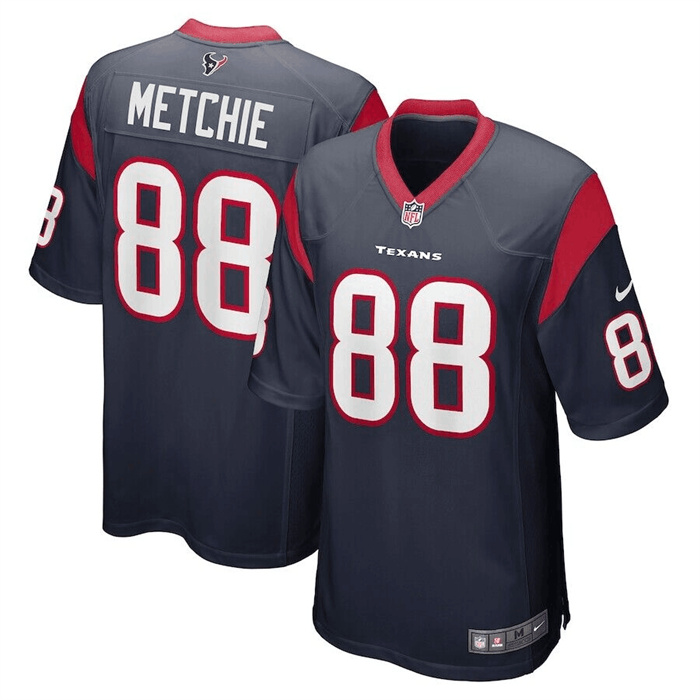 Personalized Men’s Houston Texans #88 John Metchie Navy Stitched Game Jersey
