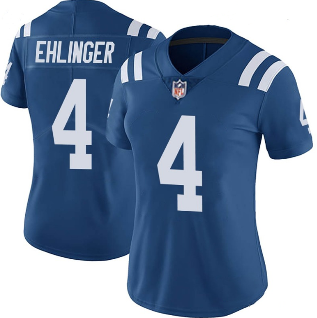 Personalized Women’s Indianapolis Colts #4 Sam Ehlinger Blue Untouchable Limited Stitched Jersey(Run Small)