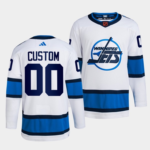 Personalized Men’s Winnipeg Jets White 2022 Reverse Retro Stitched Jersey
