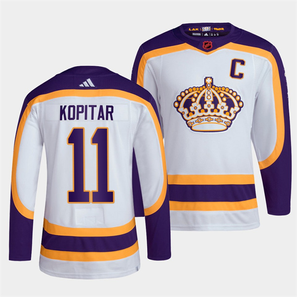 Personalized Men’s Los Angeles Kings #11 Anze Kopitar White 2022 Reverse Retro Stitched Jersey
