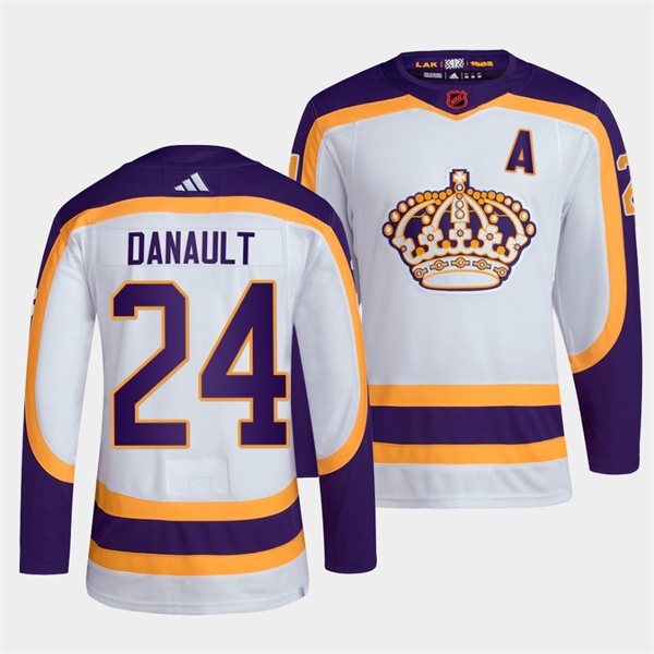Personalized Men’s Los Angeles Kings #24 Phillip Danault White 2022 Reverse Retro Stitched Jersey