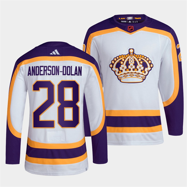 Personalized Men’s Los Angeles Kings #28 Jaret Anderson-Dolan White 2022 Reverse Retro Stitched Jersey
