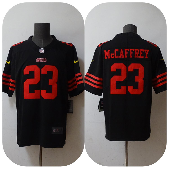 Personalized Men’s San Francisco 49ers #23 Christian McCaffrey 2022 Black Untouchable Stitched Jersey