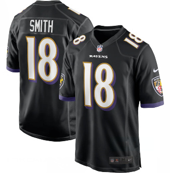 Personalized Men’s Baltimore Ravens #18 Roquan Smith Black Limited Jersey