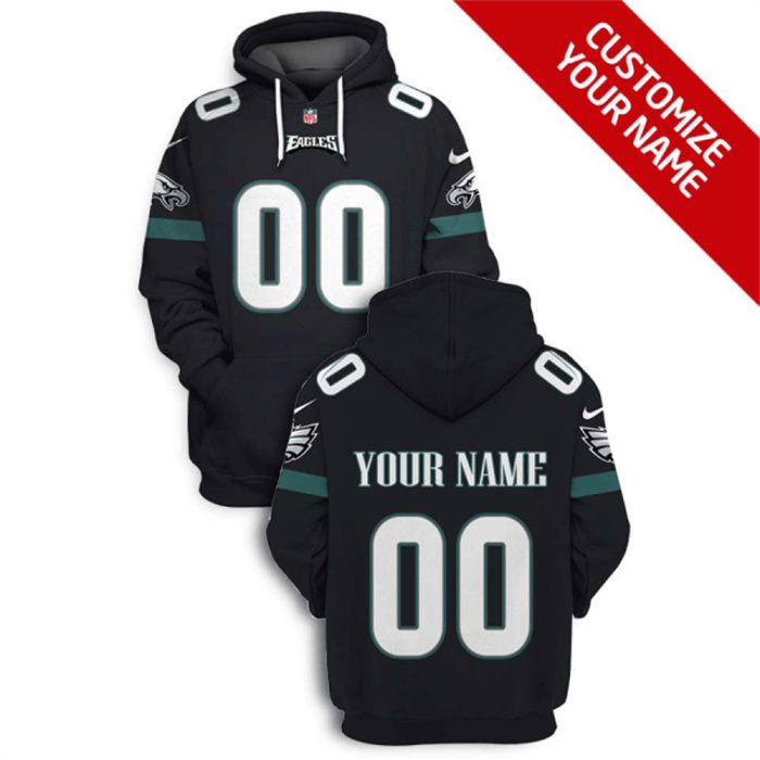 Personalized Men’s Philadelphia Eagles Active Player 2021 Black Pullover Hoodie