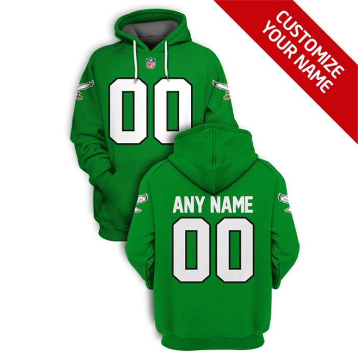 Personalized Men’s Philadelphia Eagles Active Player 2021 Green Pullover Hoodie