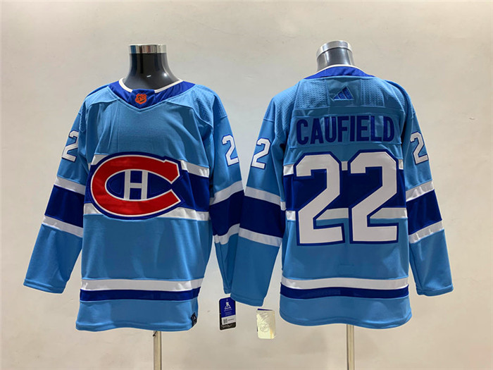 Personalized Men’s Montreal Canadiens #22 Cole Caufield 2022-23 Reverse Retro Stitched Jersey