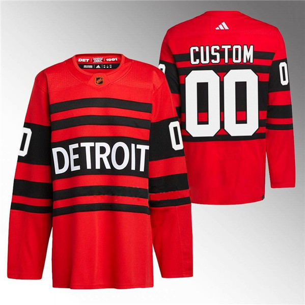 Personalized Men’s Detroit Red Wings Red 2022-23 Reverse Retro Stitched Jersey