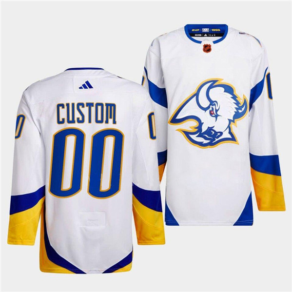 Personalized Men’s Buffalo Sabres White 2022-23 Reverse Retro Stitched Jersey