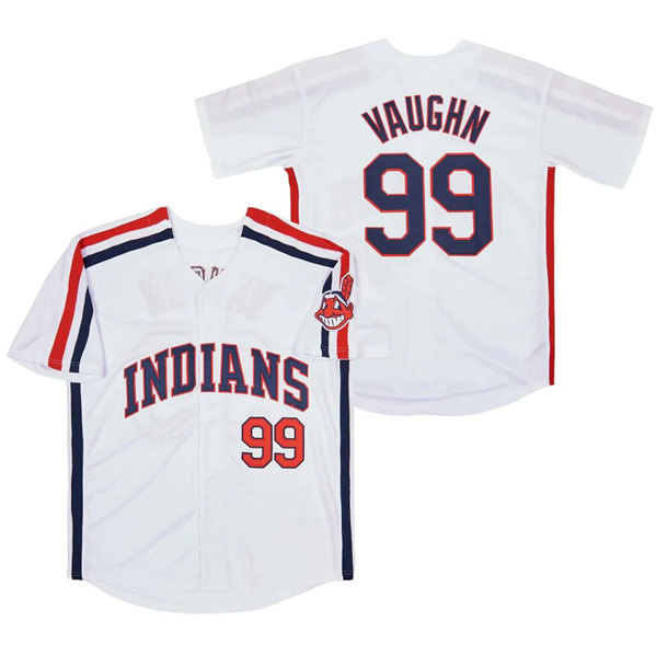 Personalized Men’s Cleveland Guardians #99 Ricky Vaughn White Stitched Baseball Jersey