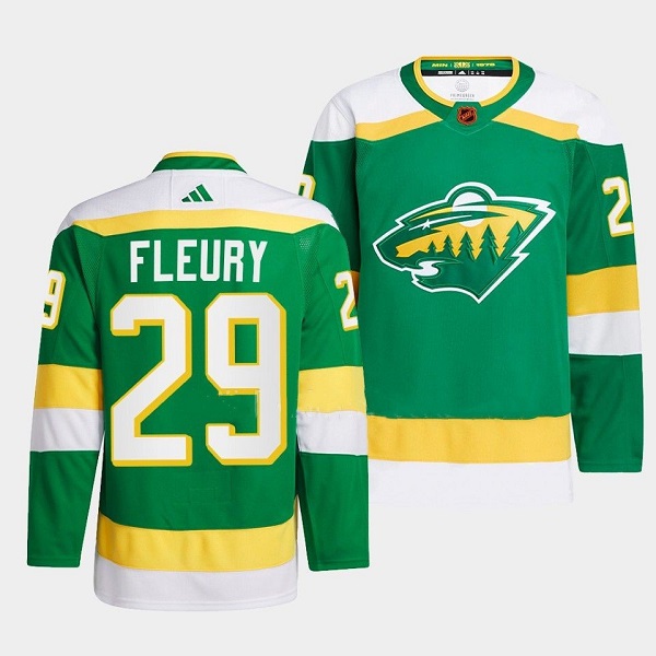 Personalized Men’s Minnesota Wild #29 Marc-Andre Fleury Green 2022-23 Reverse Retro Stitched Jersey