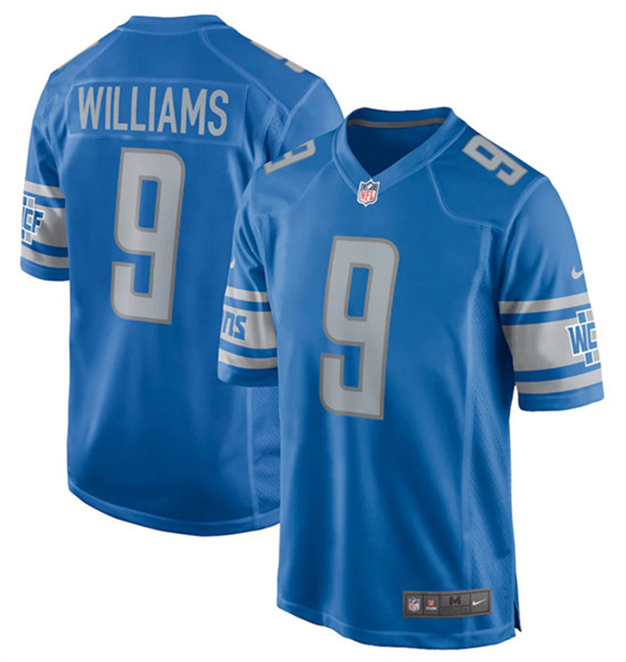 Personalized Men’s Detroit Lions #9 Jameson Williams 2022 Blue Stitched Game Jersey