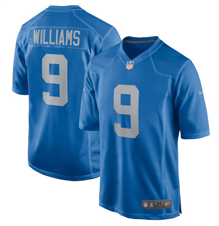 Personalized Men’s Detroit Lions #9 Jameson Williams 2022 Blue Stitched Game Jerseys