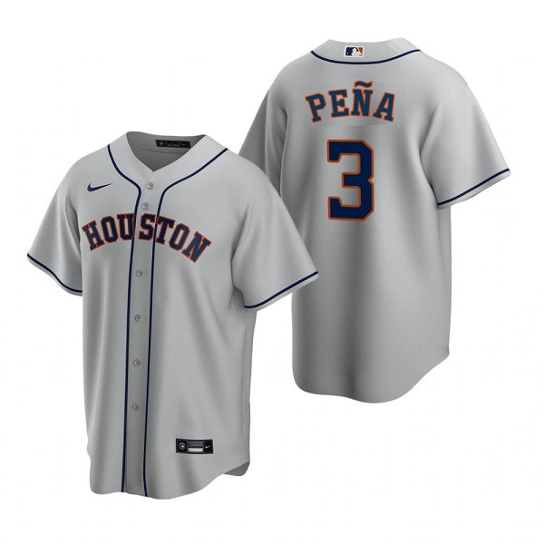Personalized Men’s Houston Astros #3 Jeremy Pena Grey Cool Base Stitched Jersey