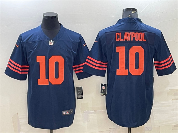 Personalized Men’s Chicago Bears #10 Chase Claypool Navy Color Rush Limited Stitched Football Jersey