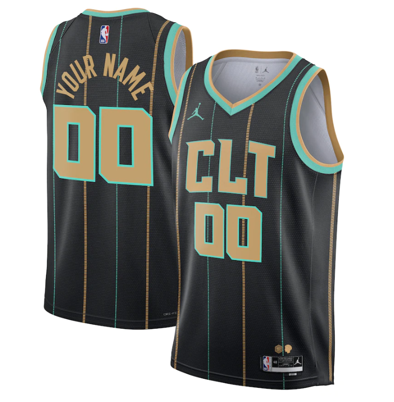 Personalized Men’s Charlotte Hornets Active Player 2022 2023 Black City Edition Stitched Basketball Jersey